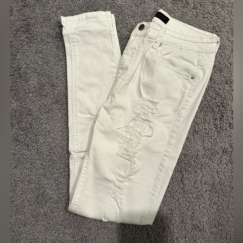 White Ripped Skinny Jeans